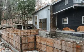 Prepared site with foundation forms for home remodeling and addition project in Tuscaloosa, AL
